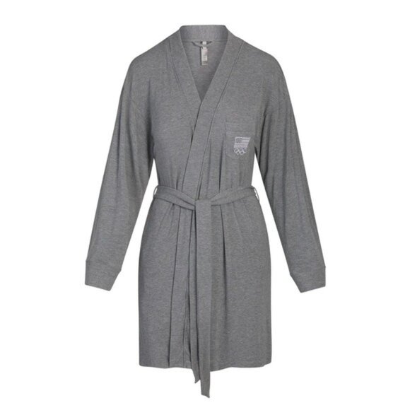 SKIMS Soft Lounge Robe Team USA Heather Gray 4X - Picture 2 of 12